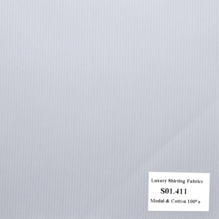 S01.411 - Sơmi Cotton & Modal - Trắng Sọc